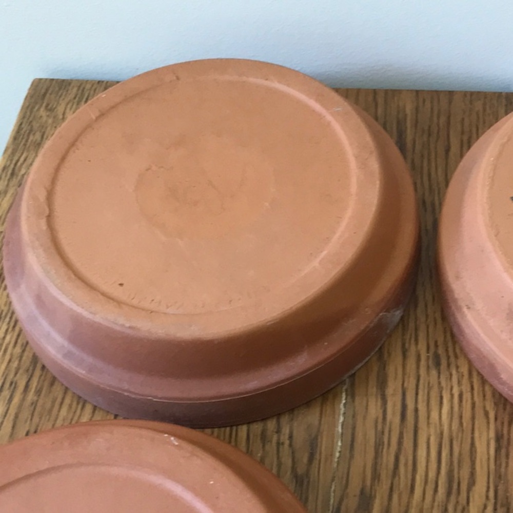 Vintage 1980s Clay Pot Saucers for plants made in Italy 16 - Picture 9 of 11